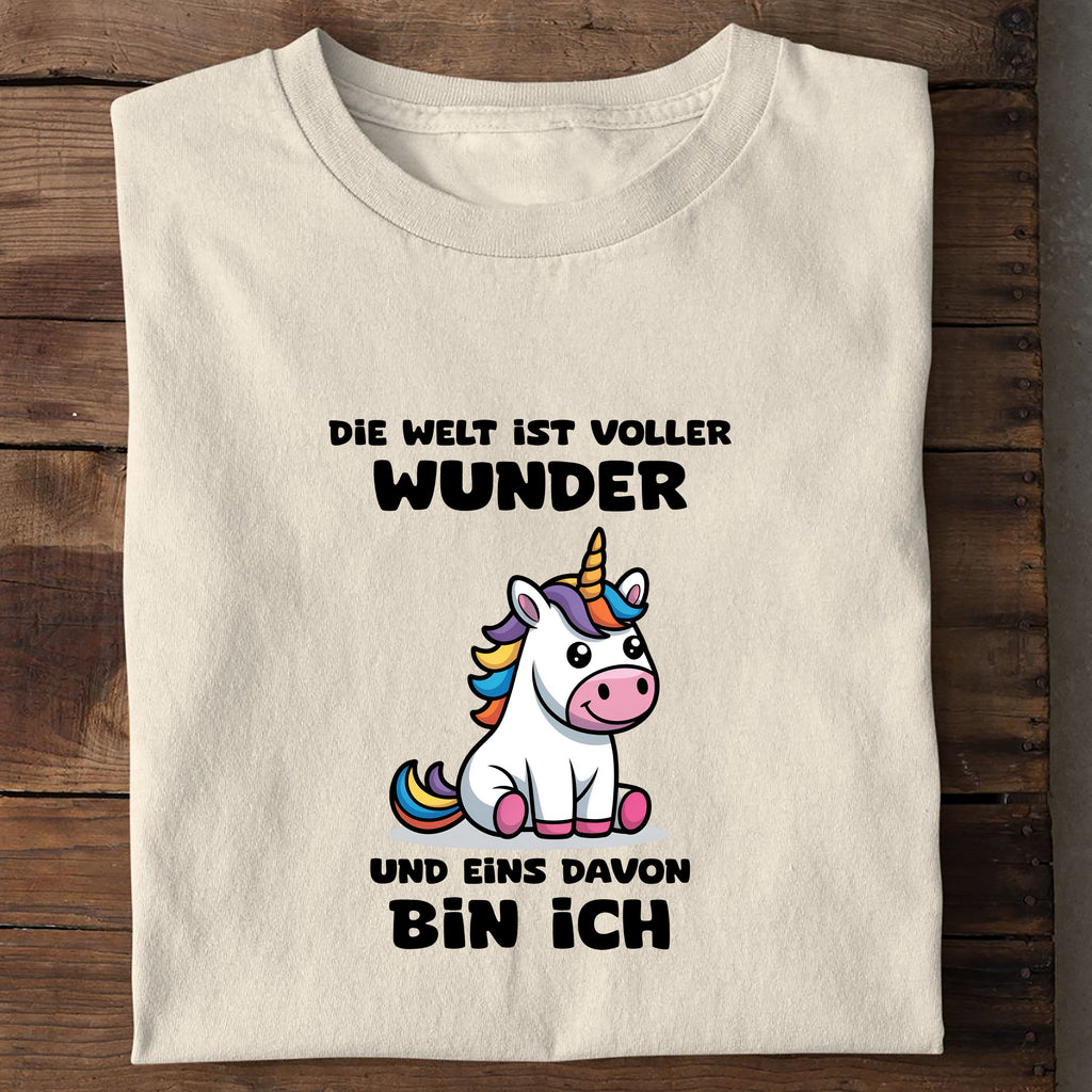 T-Shirt Die Welt ist voller Wunder, Seitenansicht