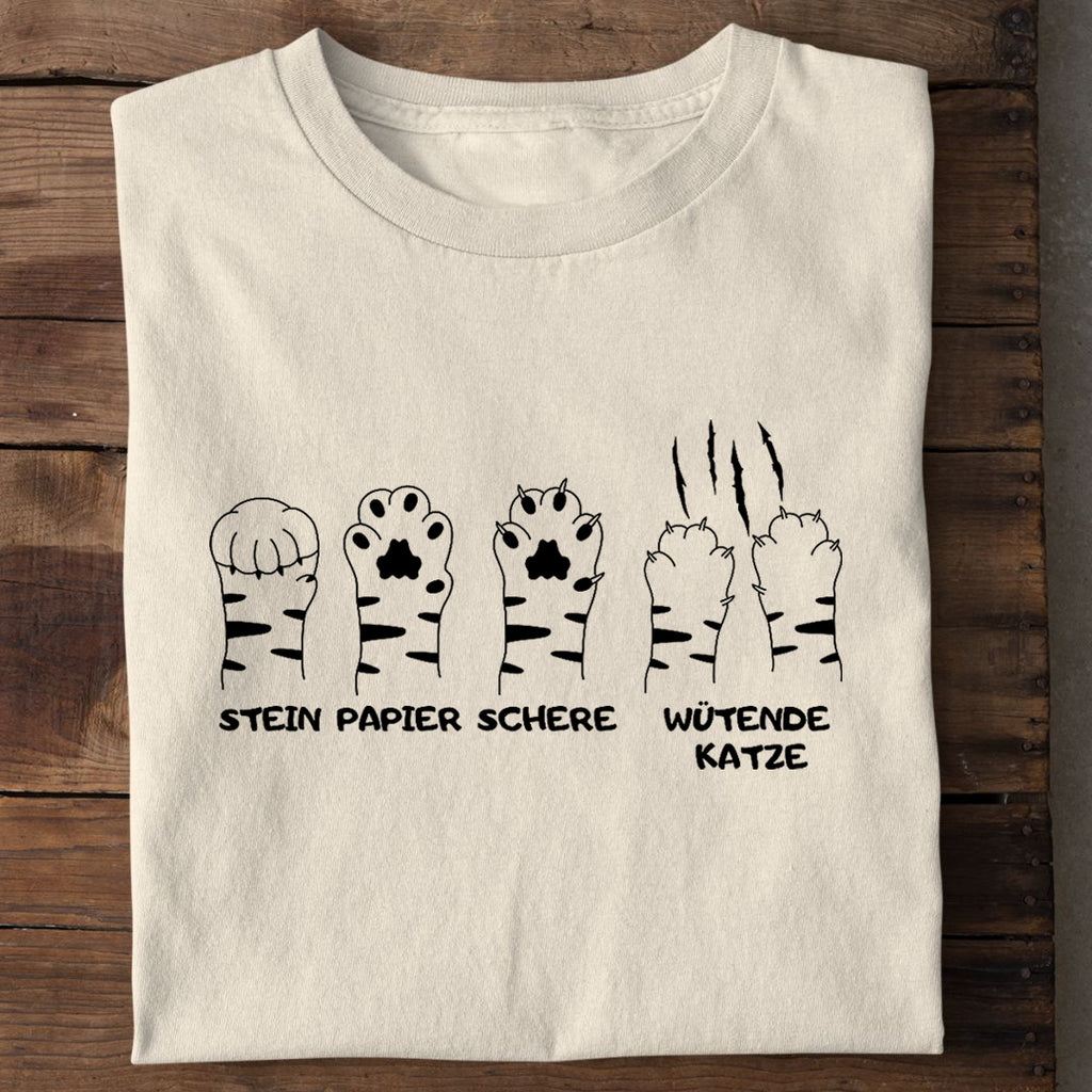 Stein Papier Schere Katze T-Shirt