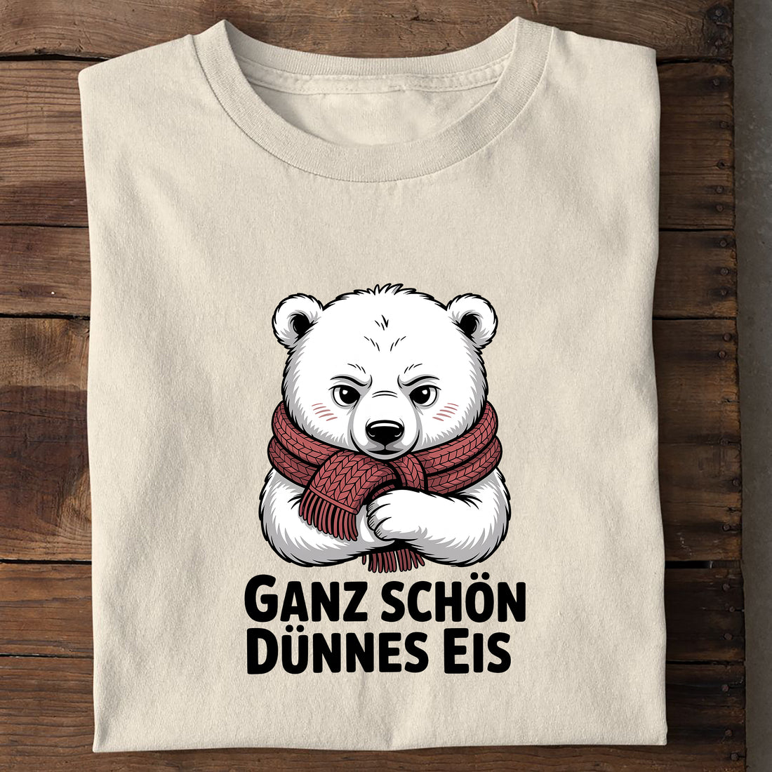 T-Shirt Dünnes Eis Eisbär, Seitenansicht
