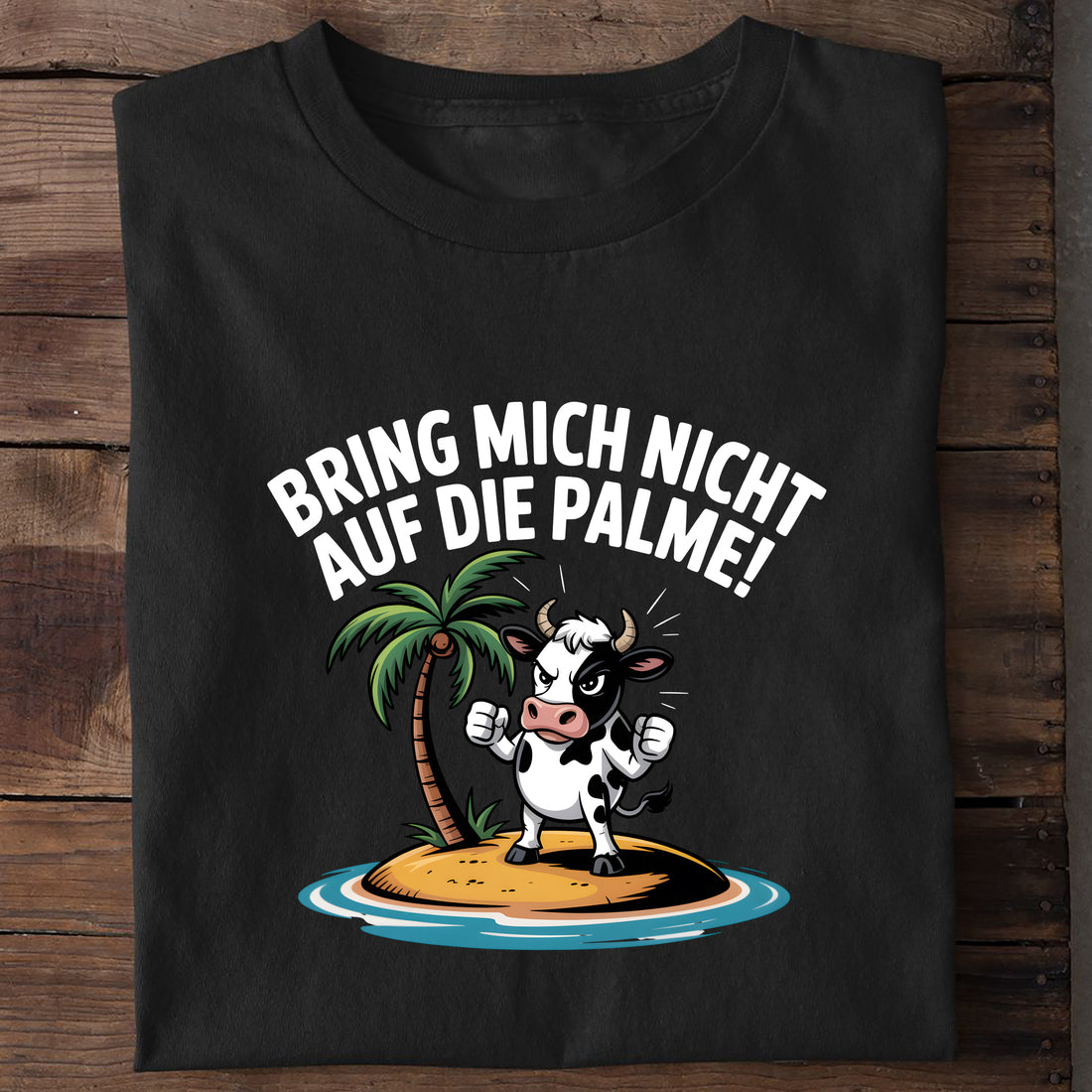 T-Shirt Bring mich nicht auf die Palme, getragen