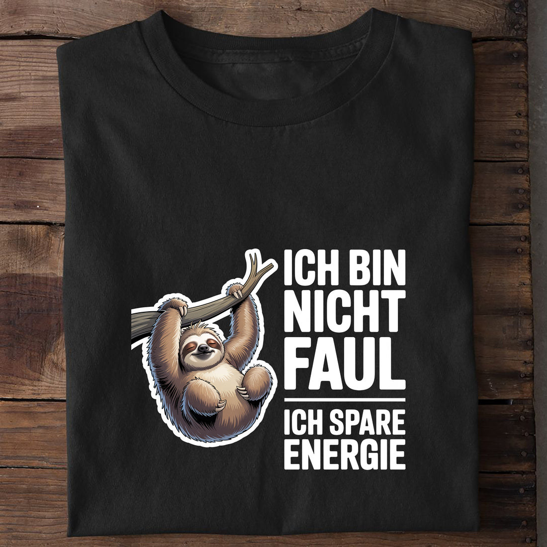T-Shirt Ich bin Nicht Faul, getragen