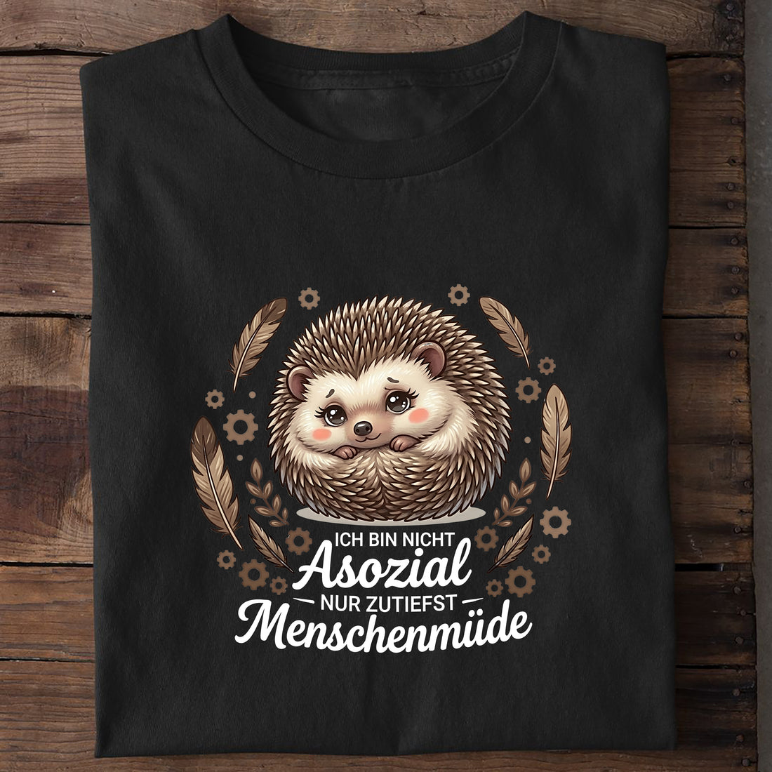 T-Shirt Menschenmüde, Motivansicht