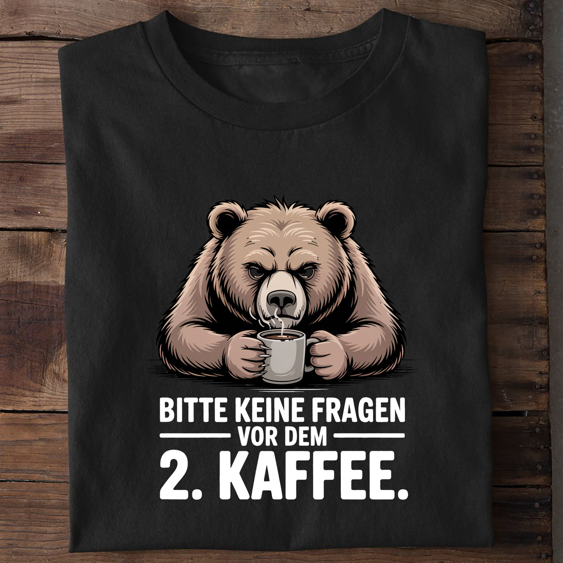 T-Shirt 2. Kaffee, getragen