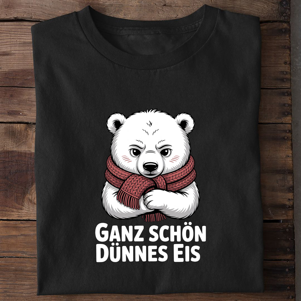 T-Shirt Dünnes Eis Eisbär, getragen
