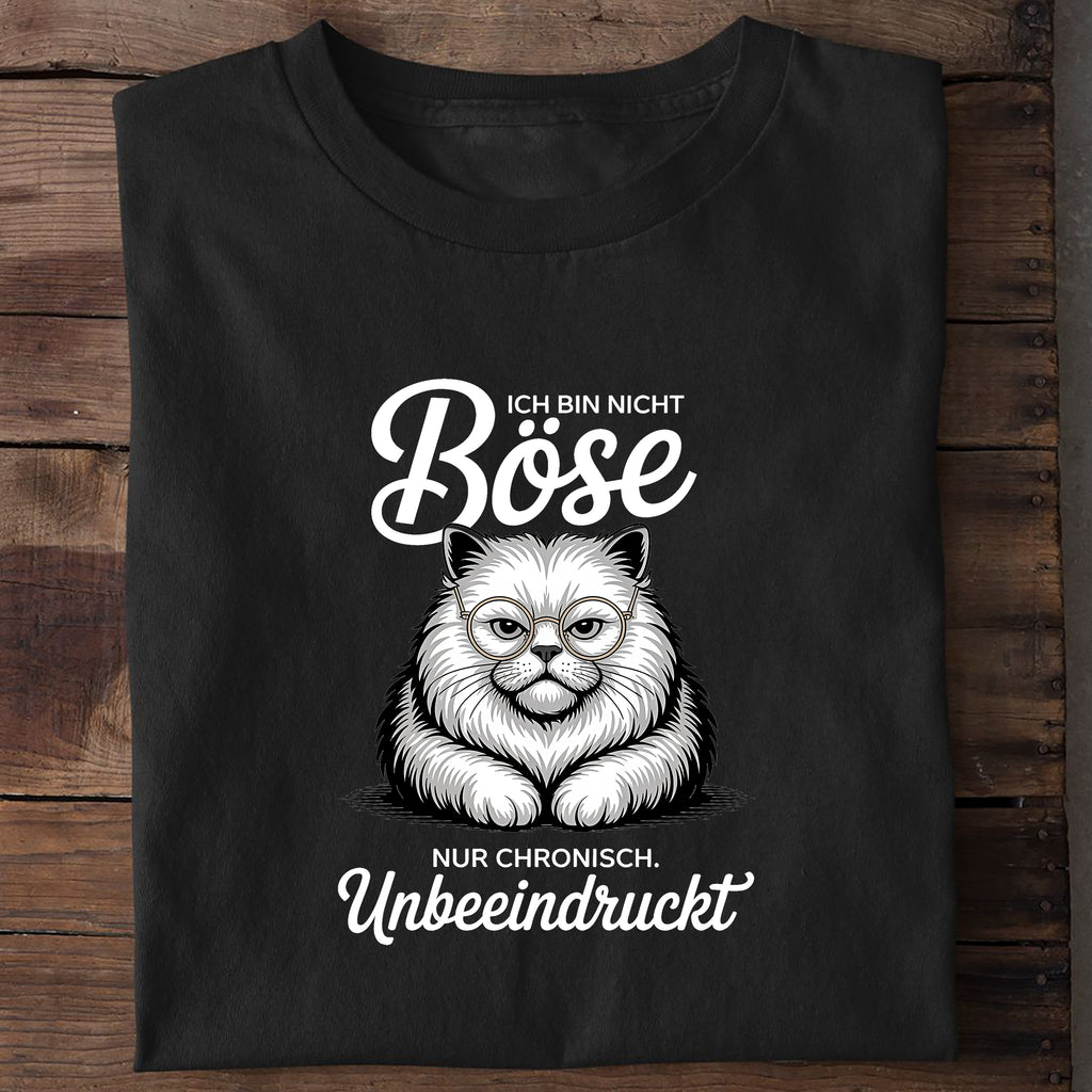 T-Shirt Unbeeindruckt Katze, Motivansicht
