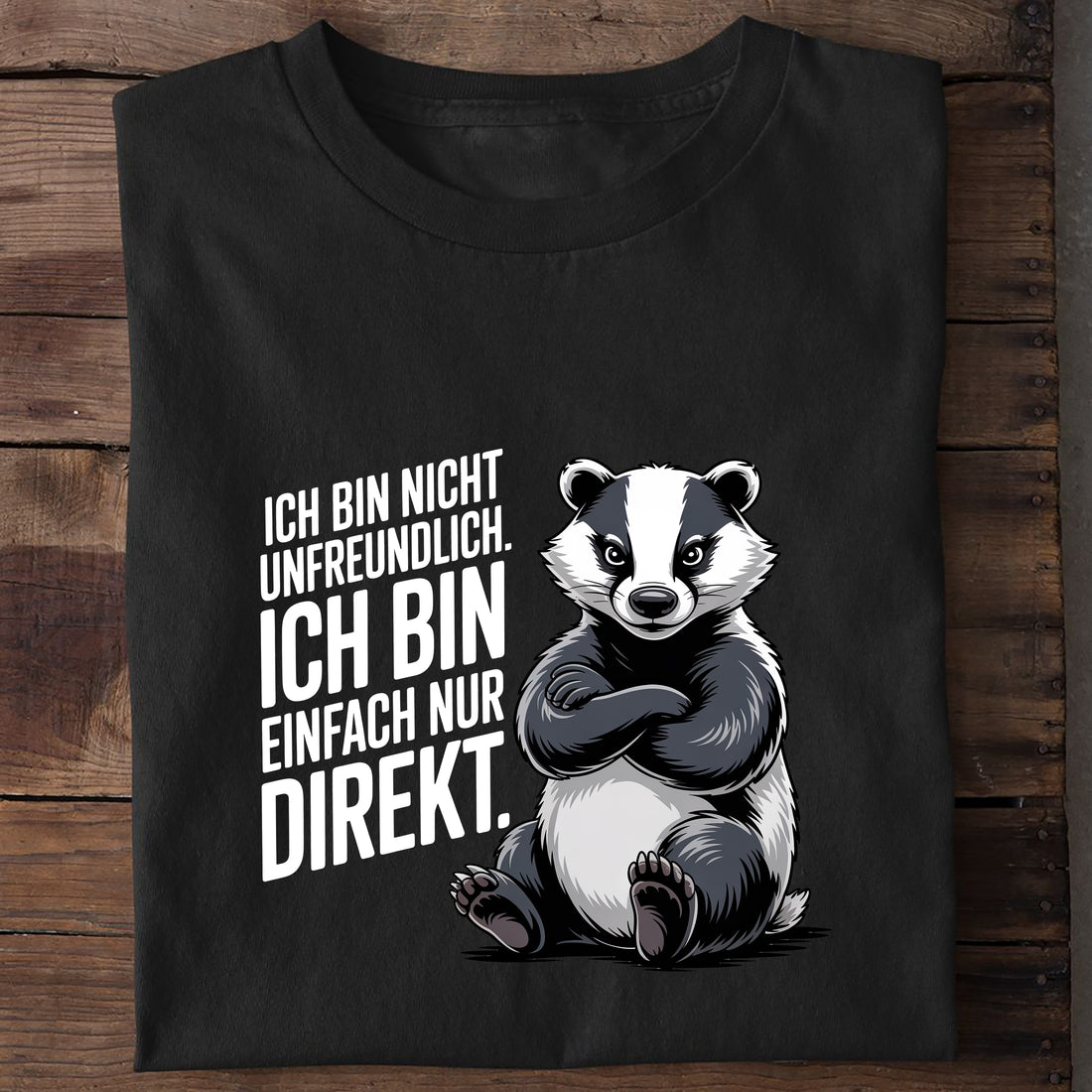 Bio T-Shirt Ich Bin Nicht Unfreundlich, getragen