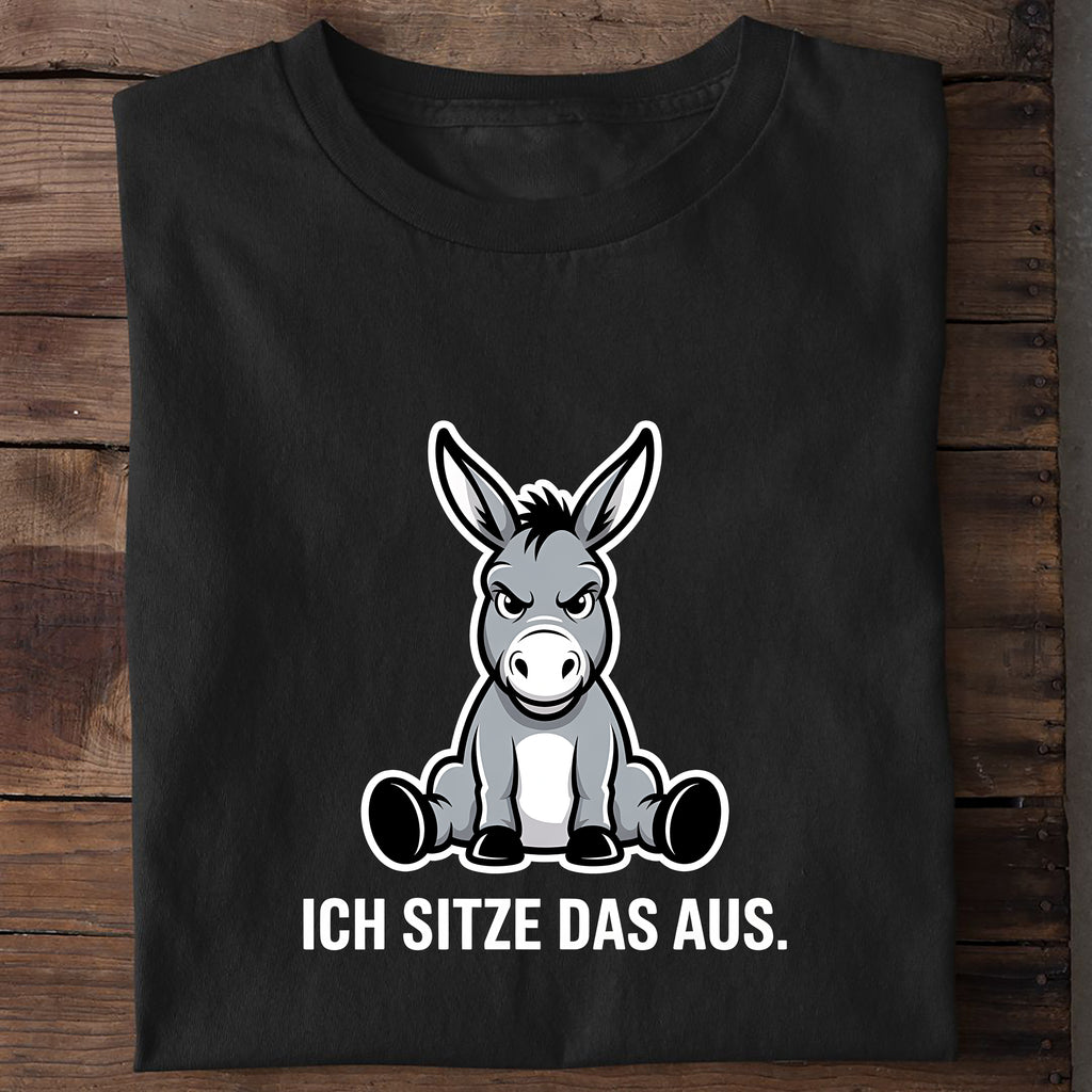 T-Shirt Ich sitze das aus, getragen