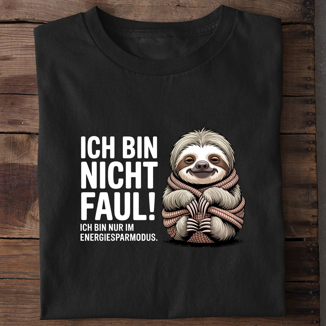 T-Shirt Ich Bin Nicht Faul, getragen