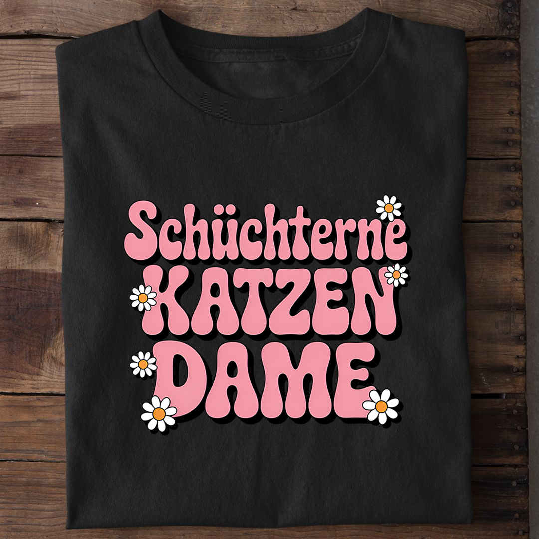 Schüchterne Katzen Dame T-Shirt