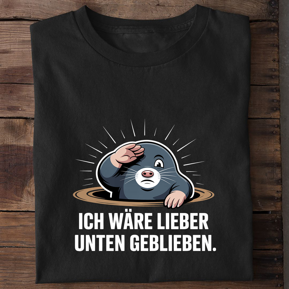 T-Shirt Lieber Unten geblieben, getragen
