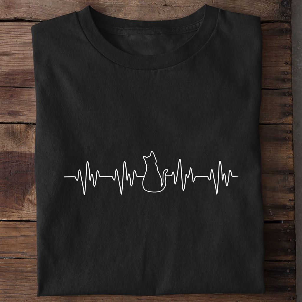 T-Shirt Katzen Herzschlag, getragen