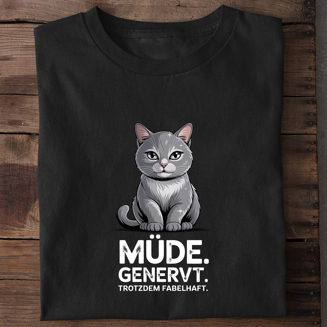 T-Shirt Mäßig genervt, getragen
