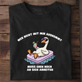 Bio T-Shirt Wer nicht mit mir auskommt, getragen