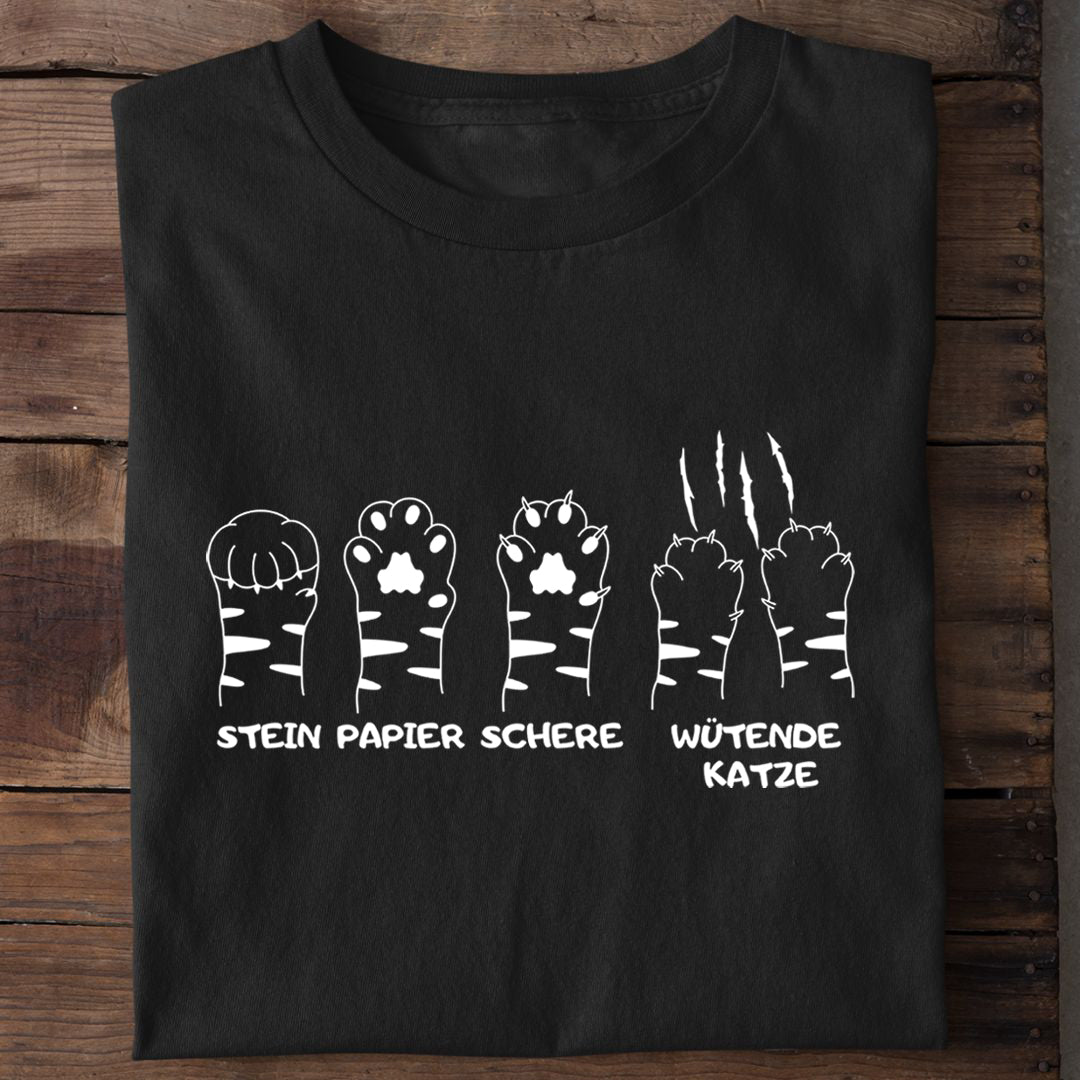 Stein Papier Schere Katze T-Shirt