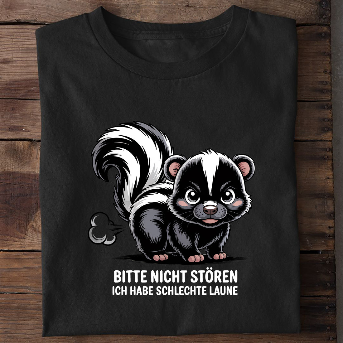 T-Shirt schlechte Laune, getragen