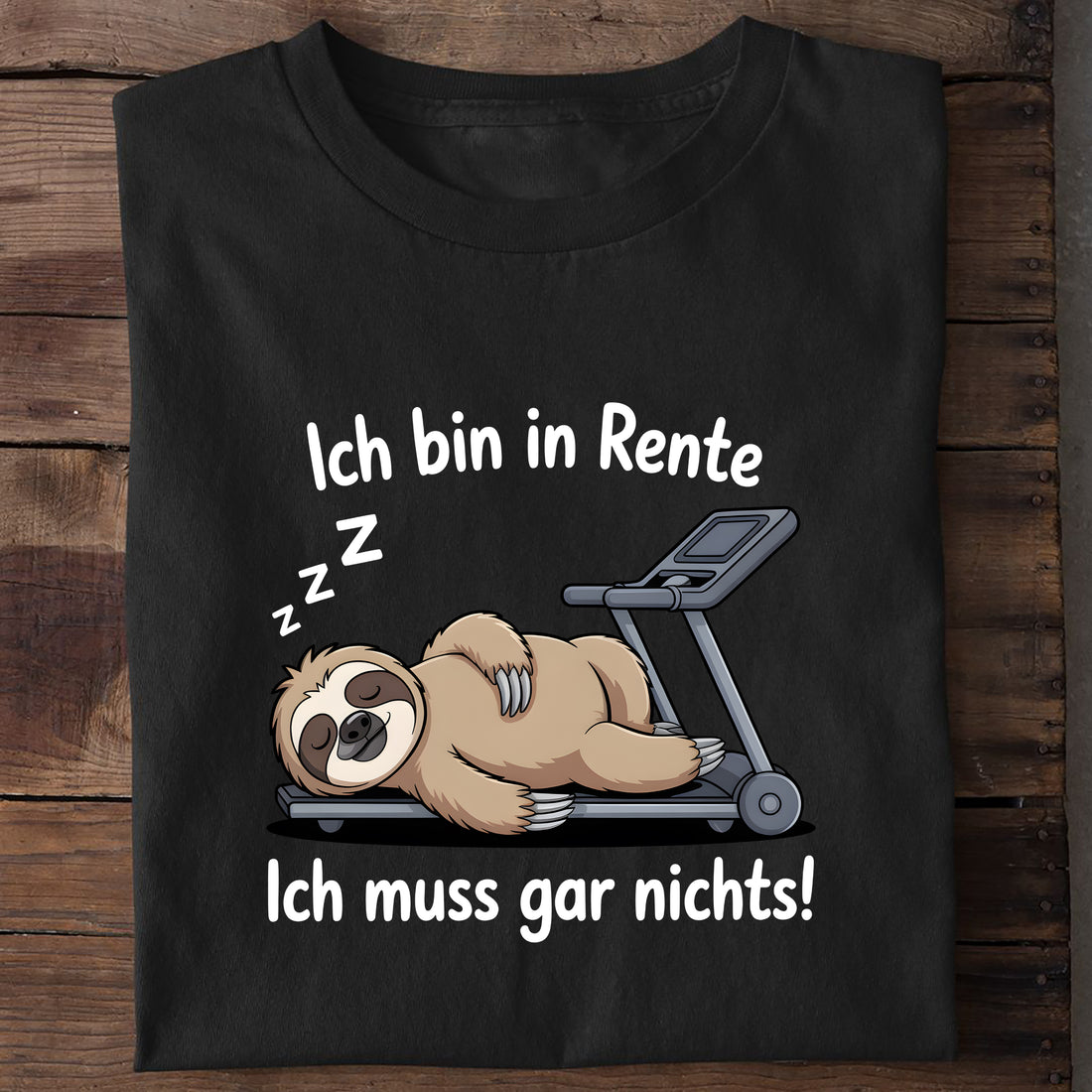 T-Shirt Ich bin in Rente Laufband, getragen