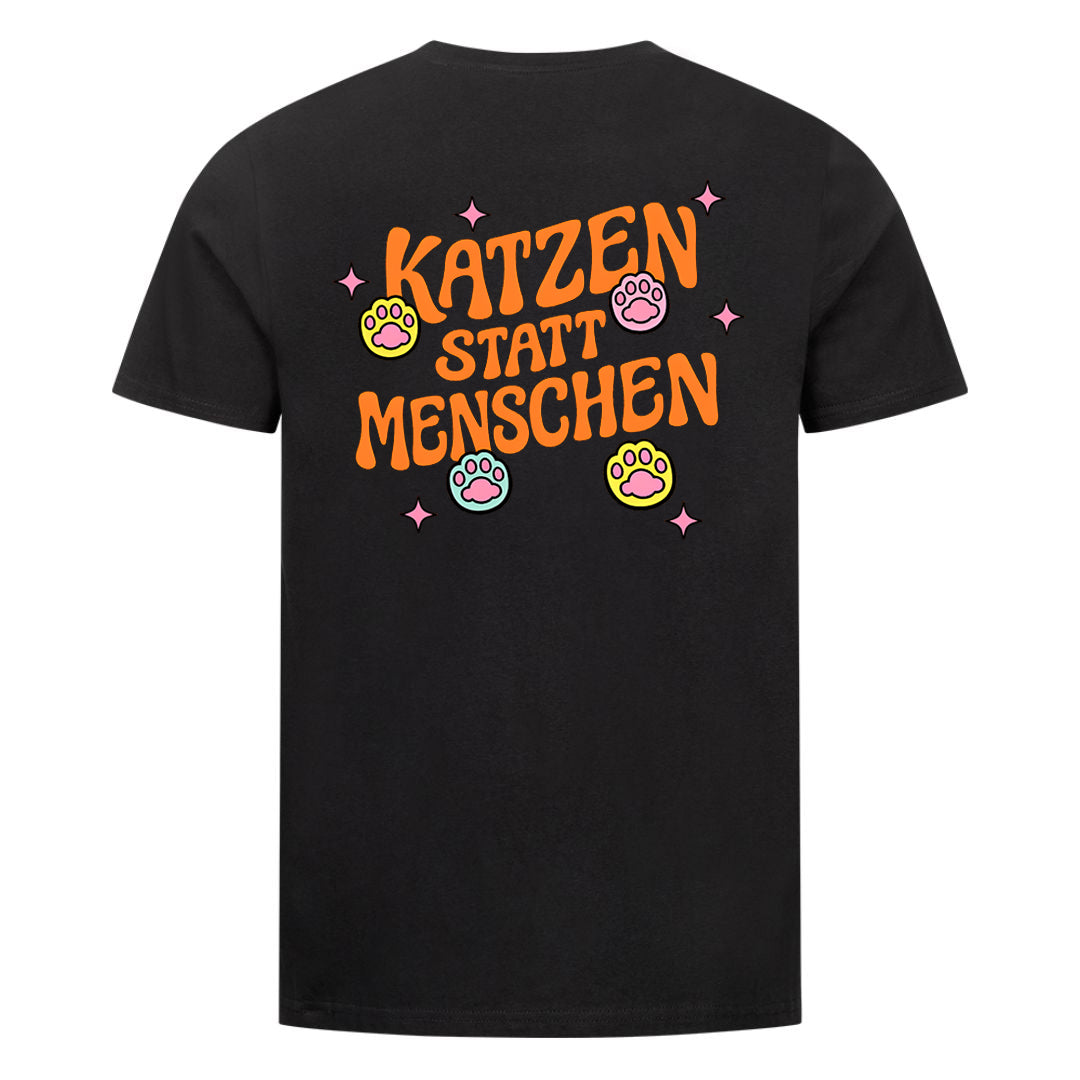 Katzen statt Menschen T-Shirt BackPrint