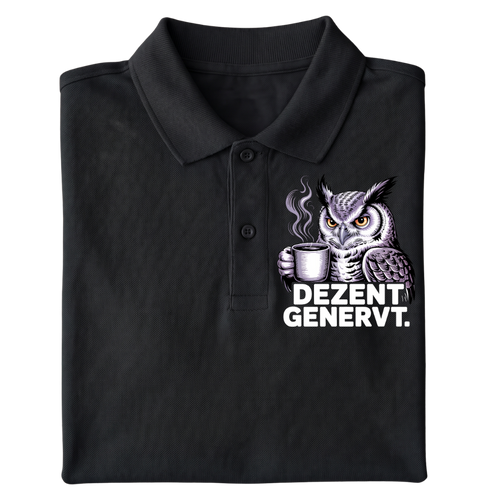 Dezent genervt Polo T-Shirt gefaltetes Mockup