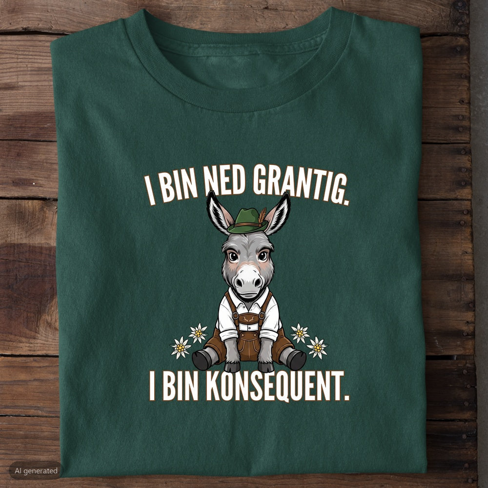 Grantiger Esel Wiesn T-Shirt in Grün