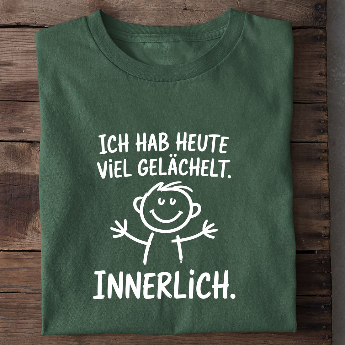 T-Shirt innerlich gelächelt, Nahaufnahme