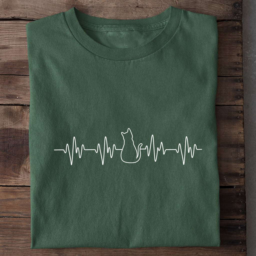 T-Shirt Katzen Herzschlag, Nahaufnahme