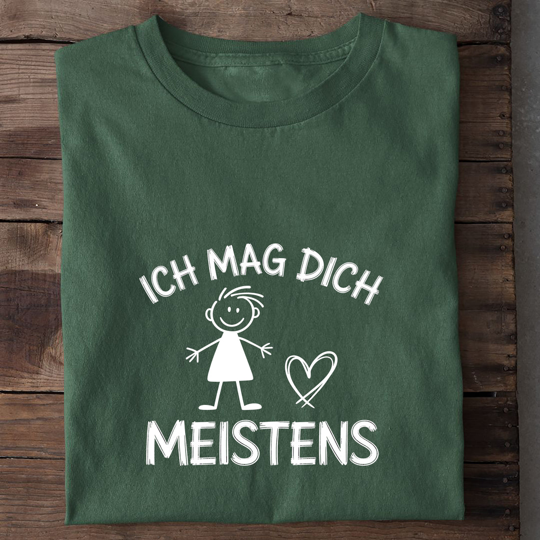 T-Shirt Ich mag dich, meistens, Nahaufnahme