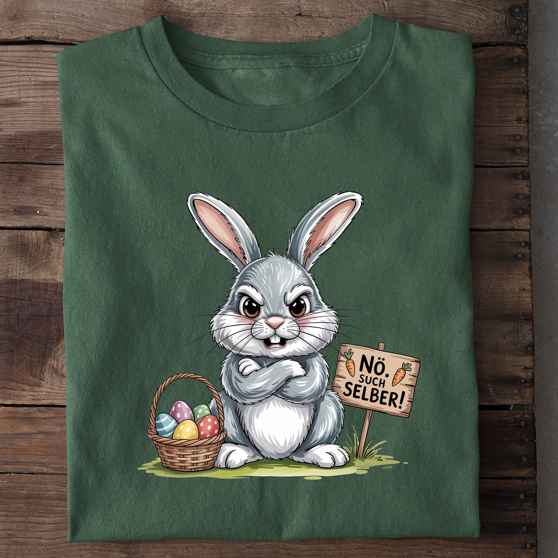 T-Shirt Nö Osterhase, Nahaufnahme