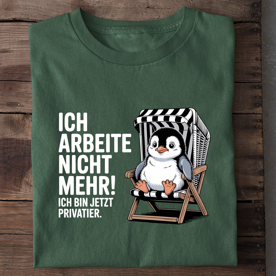 T-Shirt Ich arbeite nicht mehr, Nahaufnahme