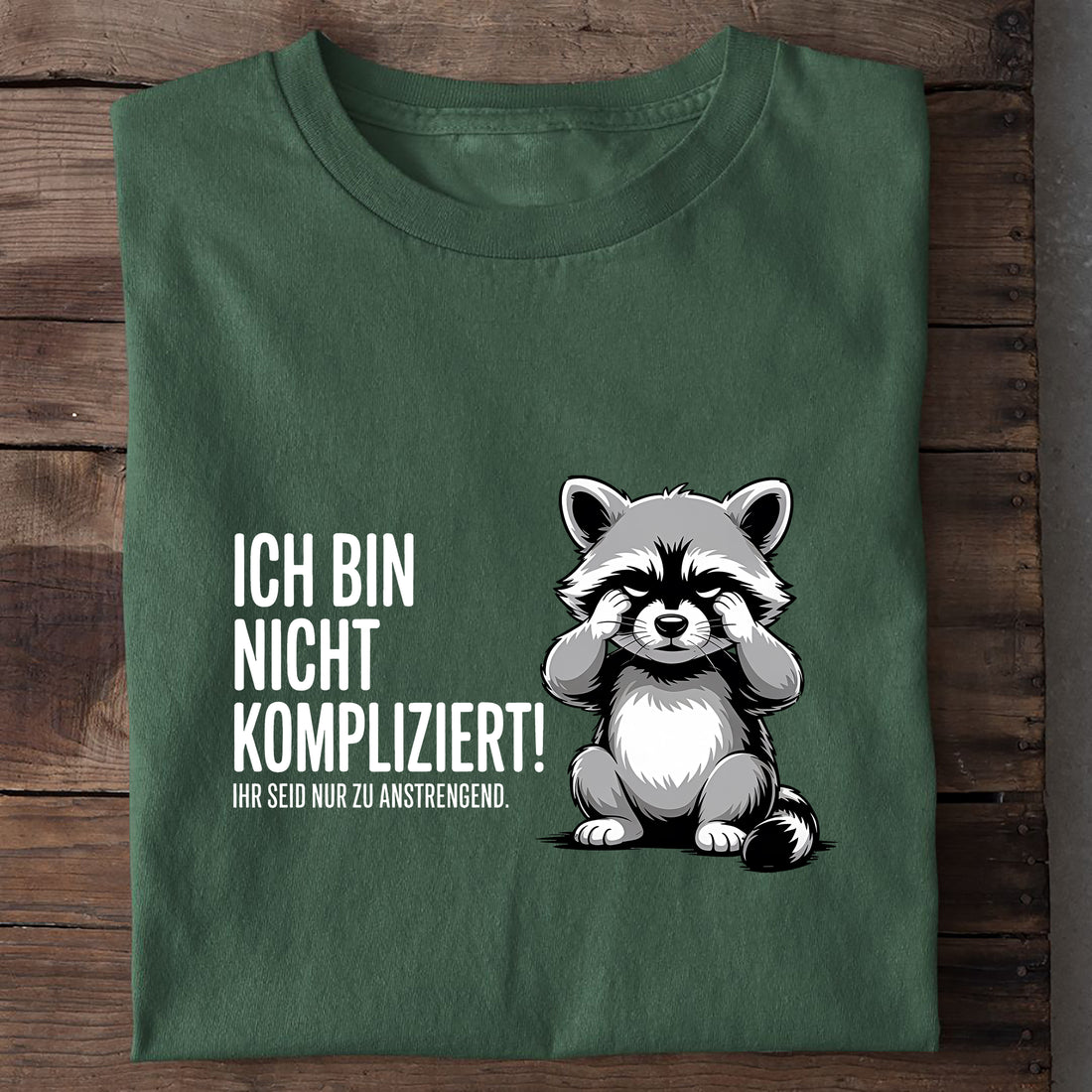 T-Shirt Ich bin nicht kompliziert, Nahaufnahme