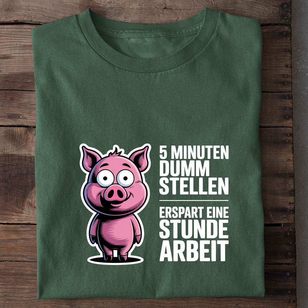 T-Shirt 5 min dumm stellen, Nahaufnahme