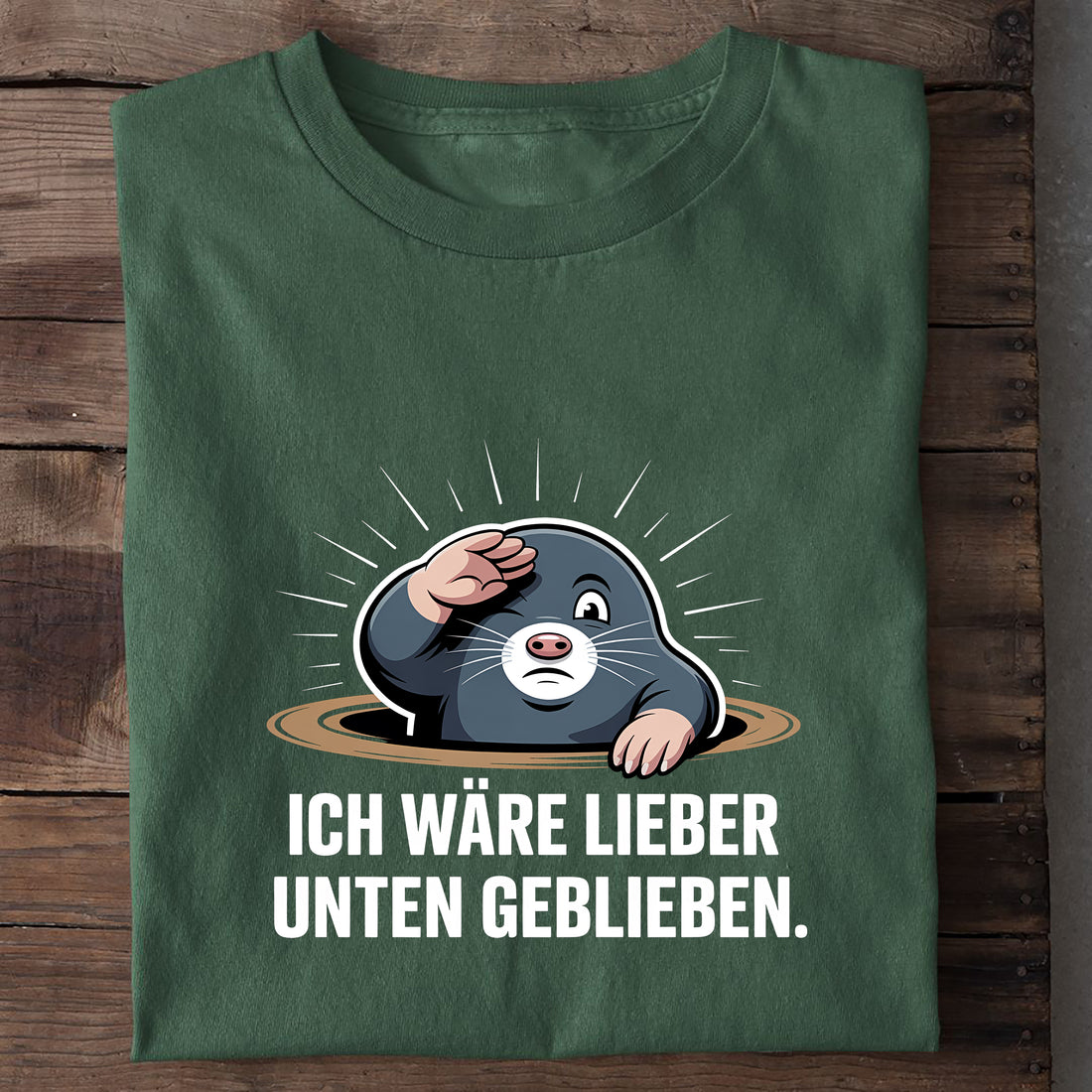 T-Shirt Lieber Unten geblieben, Nahaufnahme
