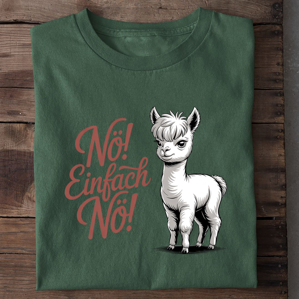 T-Shirt Nö Alpaka, Nahaufnahme
