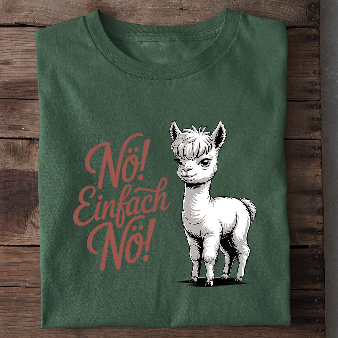 T-Shirt Nö Alpaka, Nahaufnahme
