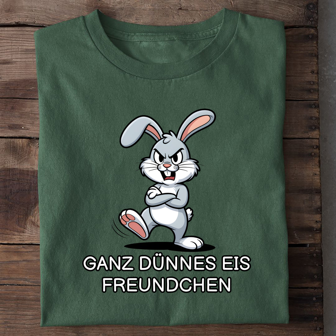 T-Shirt Ganz dünnes Eis Hase, Nahaufnahme