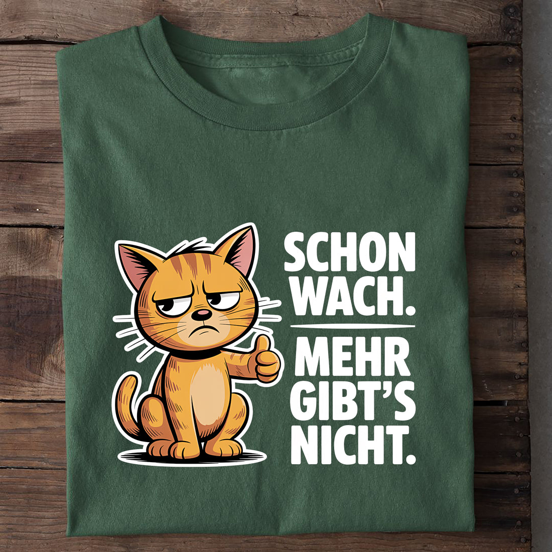 T-Shirt Schon wach. Mehr gibts nicht, Nahaufnahme