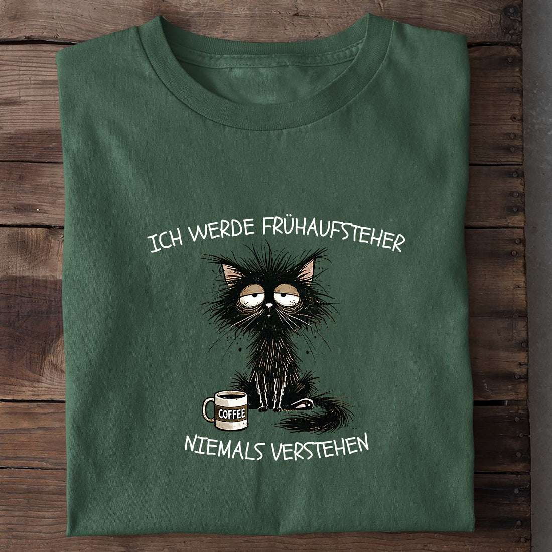 T-Shirt Frühaufsteher, Nahaufnahme