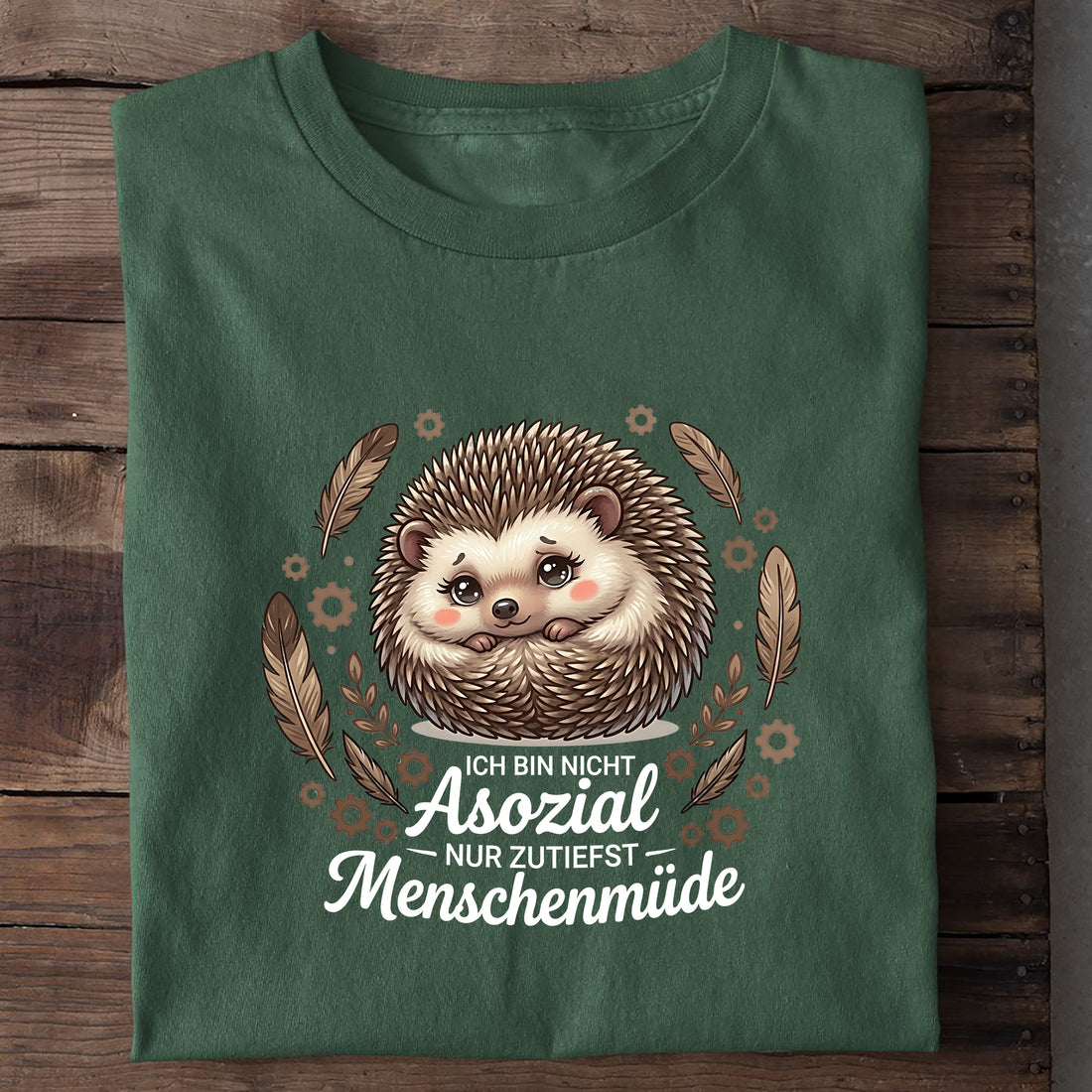 T-Shirt Menschenmüde, Nahaufnahme