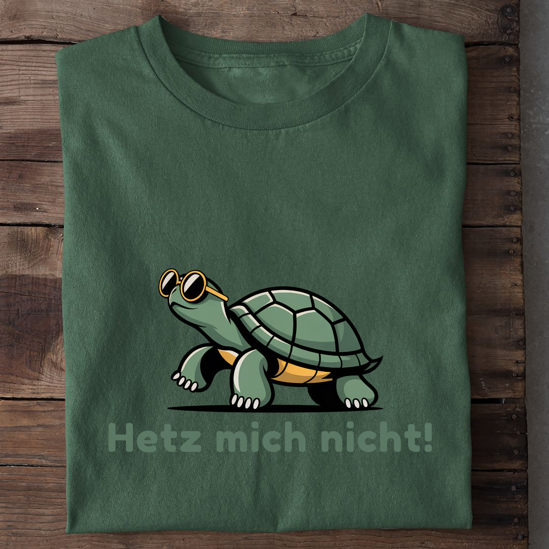 T-Shirt Hetz mich nicht Schildkröte, Nahaufnahme