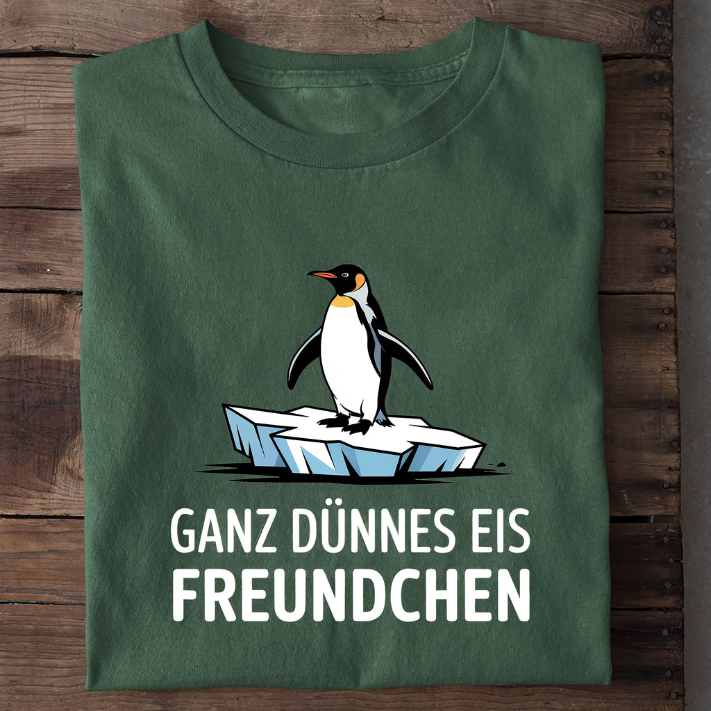 T-Shirt Dünnes Eis Freundchen, Nahaufnahme