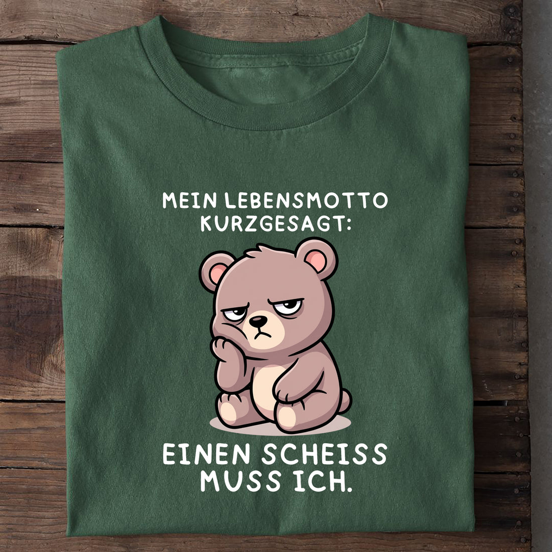T-Shirt Einen Scheiß muss ich, Nahaufnahme