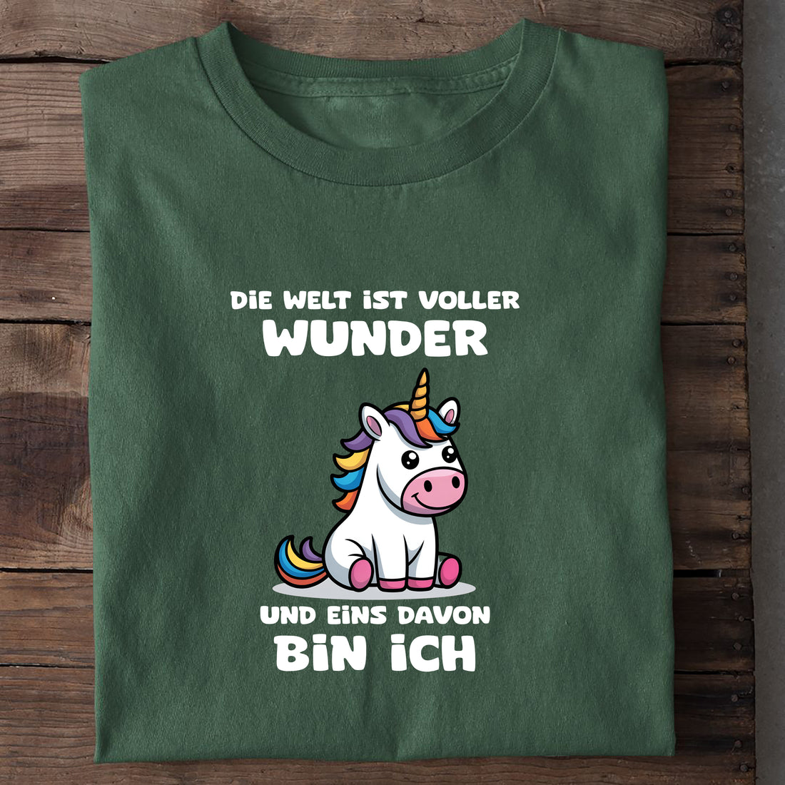 T-Shirt Die Welt ist voller Wunder, Nahaufnahme