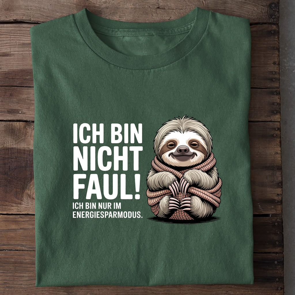 T-Shirt Ich Bin Nicht Faul, Nahaufnahme