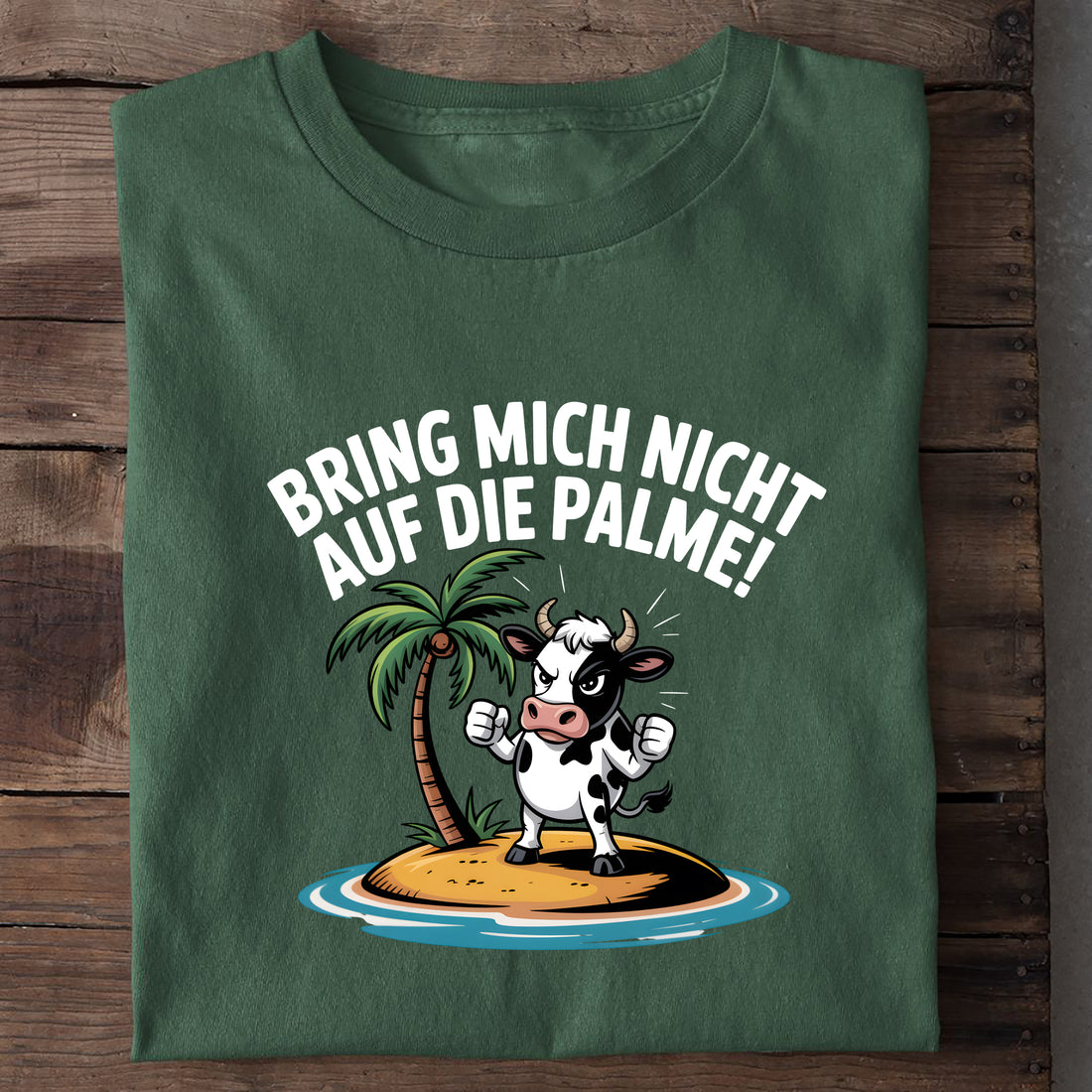 T-Shirt Bring mich nicht auf die Palme, Nahaufnahme