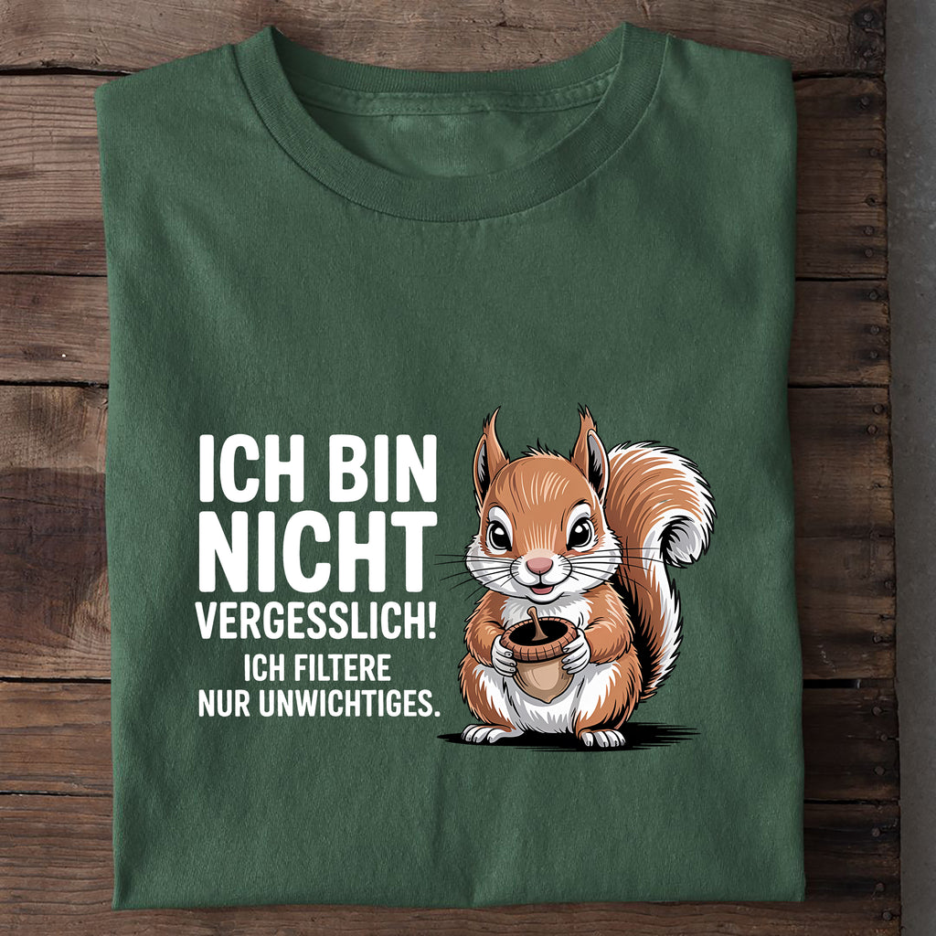 T-Shirt Ich bin nicht vergesslich, Nahaufnahme