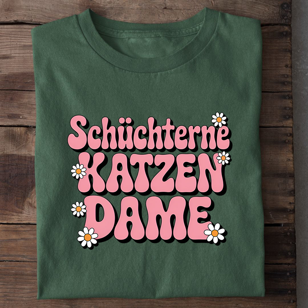 Schüchterne Katzen Dame T-Shirt