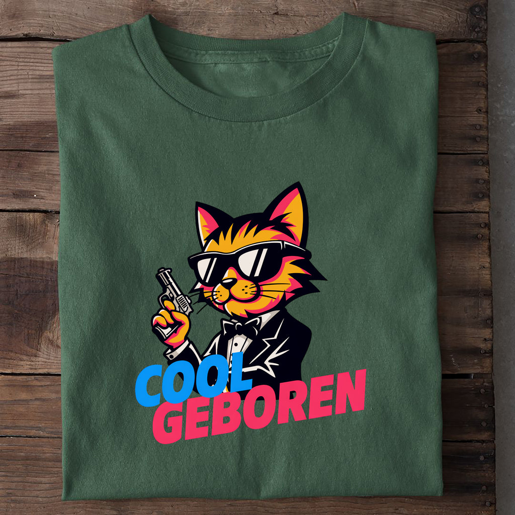 T-Shirt Cool geboren, Nahaufnahme