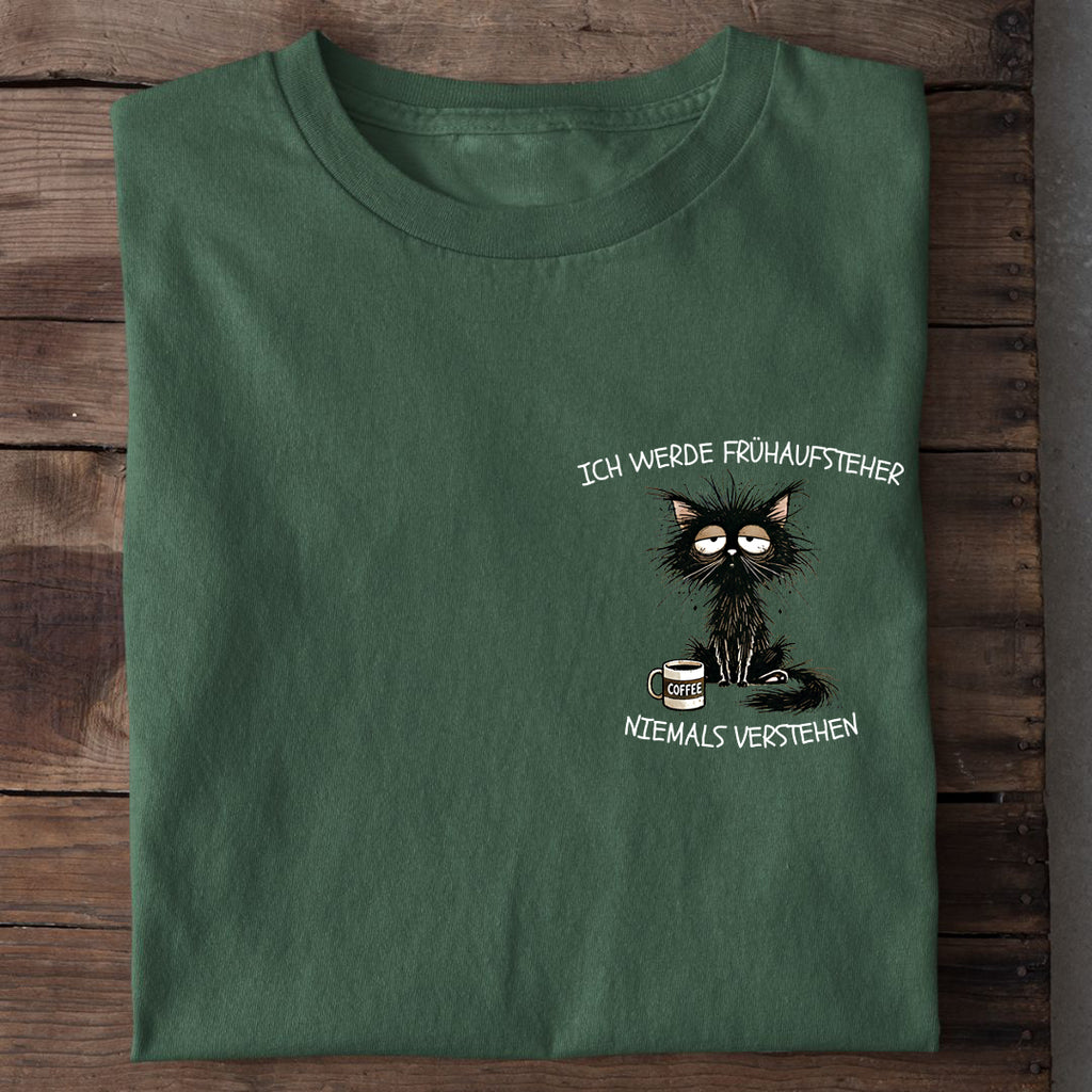 T-Shirt Frühaufsteher, Nahaufnahme