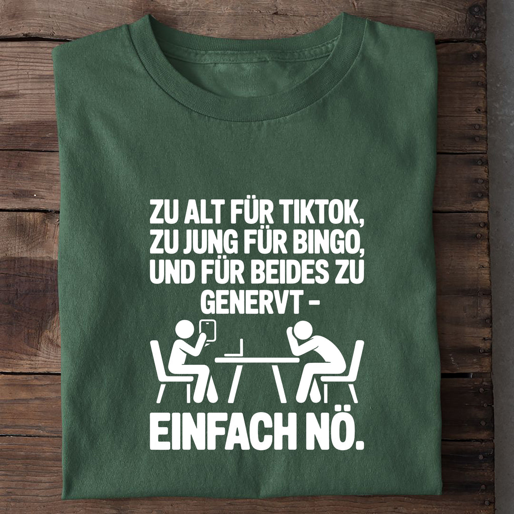T-Shirt Einfach nö Personen, Nahaufnahme