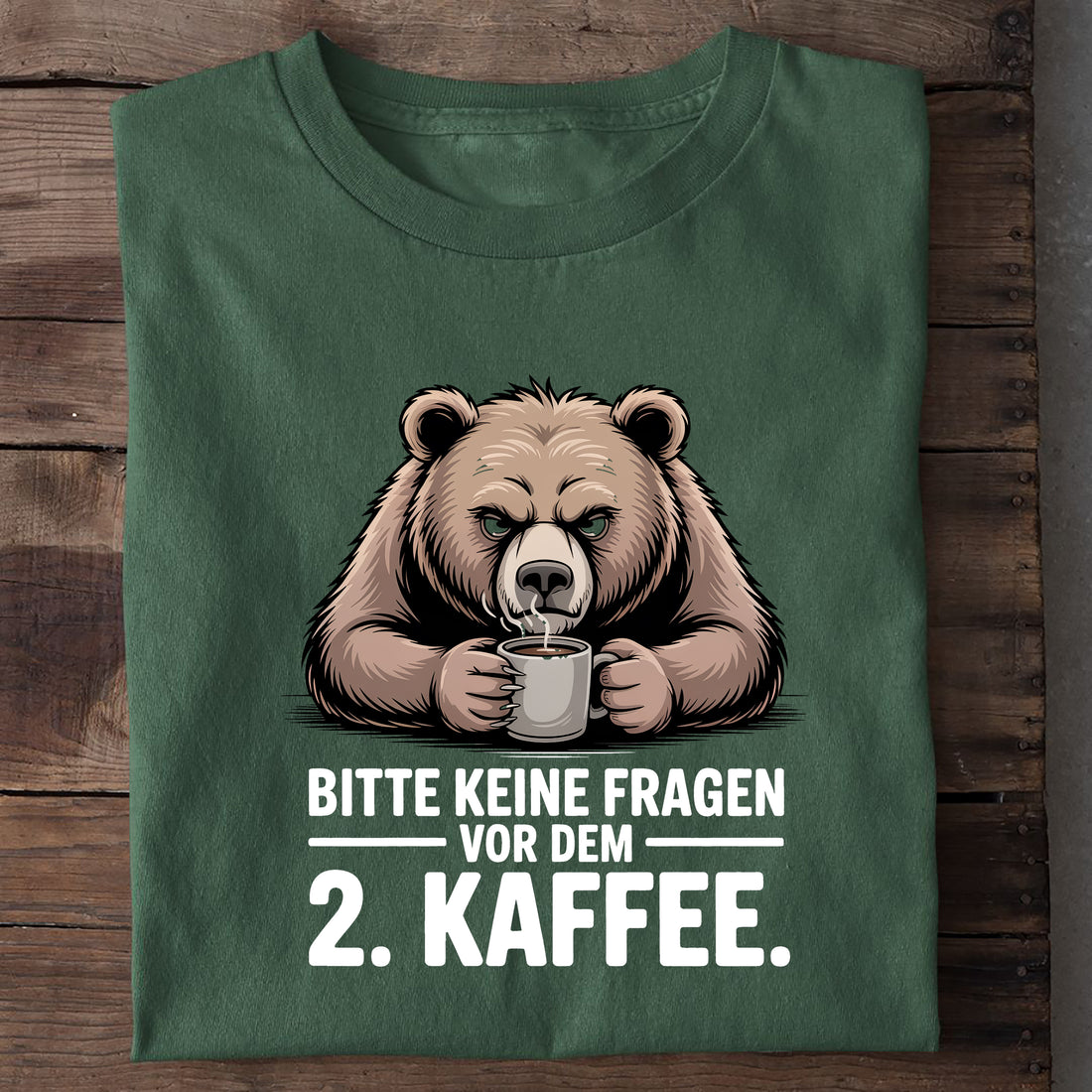 T-Shirt 2. Kaffee, Nahaufnahme