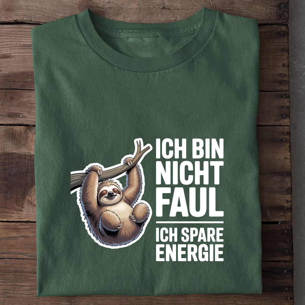 T-Shirt Ich bin Nicht Faul, Nahaufnahme